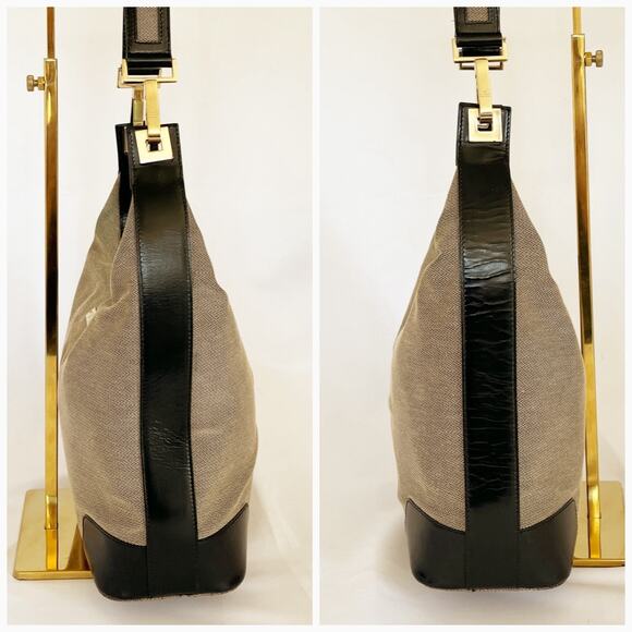 GUCCI Vintage Hard Structured Canva and Leather Shoulder Bag - Picture 6 of 15
